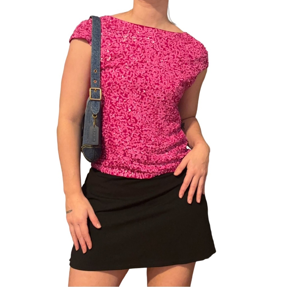 Alice + Olivia Pink Sequin Top